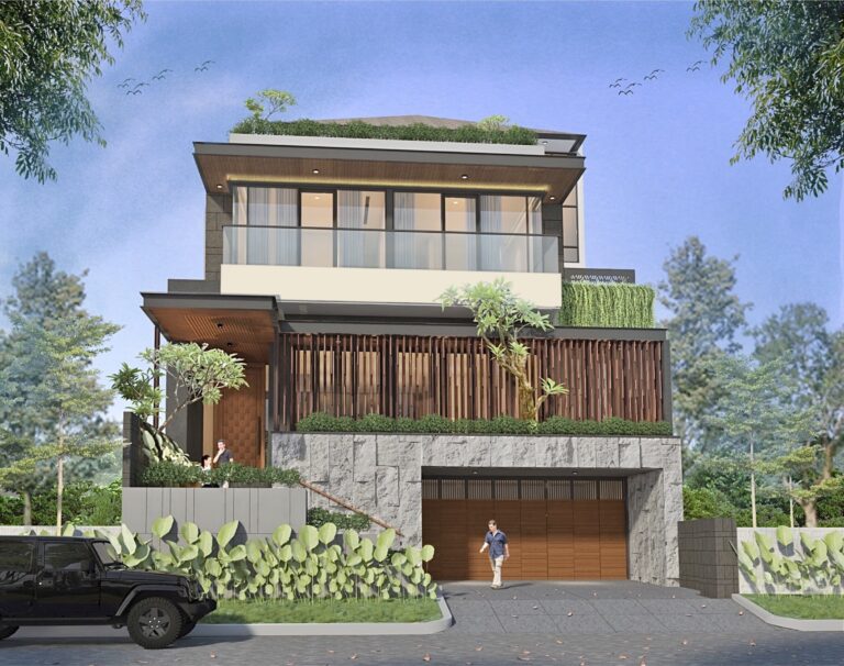 Rumah contoh Rungkut Mapan Utara Modern House yang telah selesai.