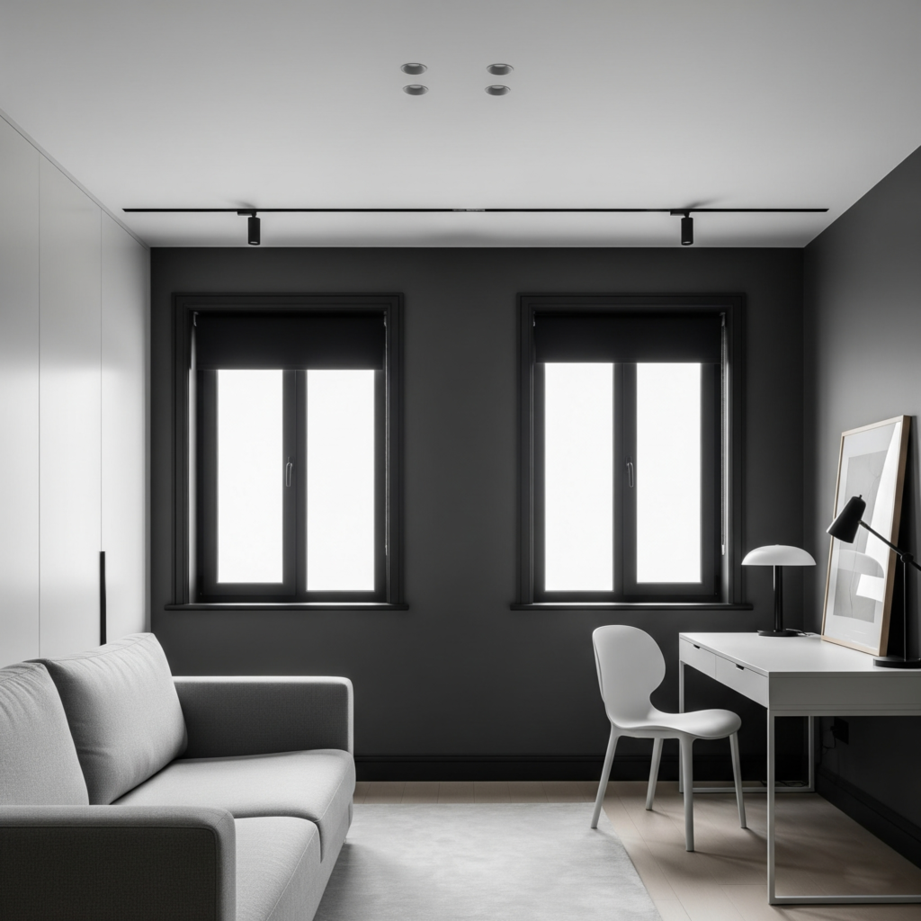 rumah minimalis monokromatik