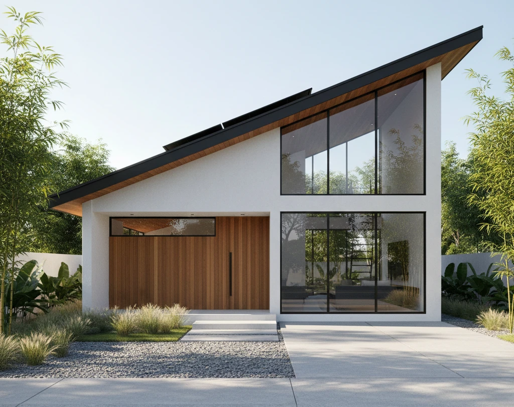 atap miring tunggal skillion roof minimalis