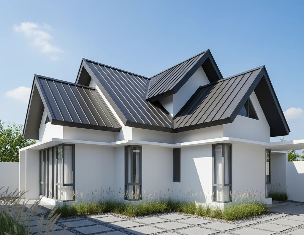 atap pelana bertumpuk stacked gable minimalis