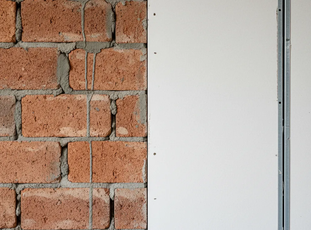 perbandingan dinding gypsum vs dinding bata dari sisi tekstur