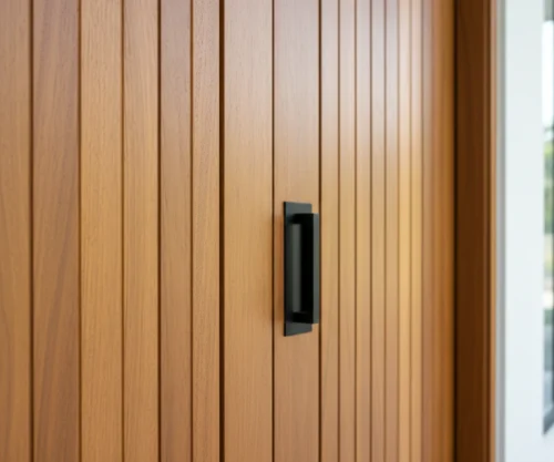 pintu vertical slat wood kayu jati minimalis