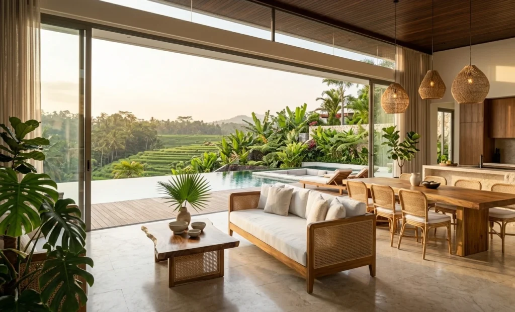 Interior photograph of a luxury turnkey villa in Bali