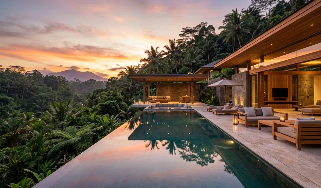 High end luxury tropical villa architecture in Bali