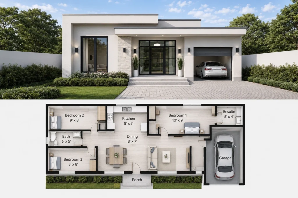 denah rumah minimalis