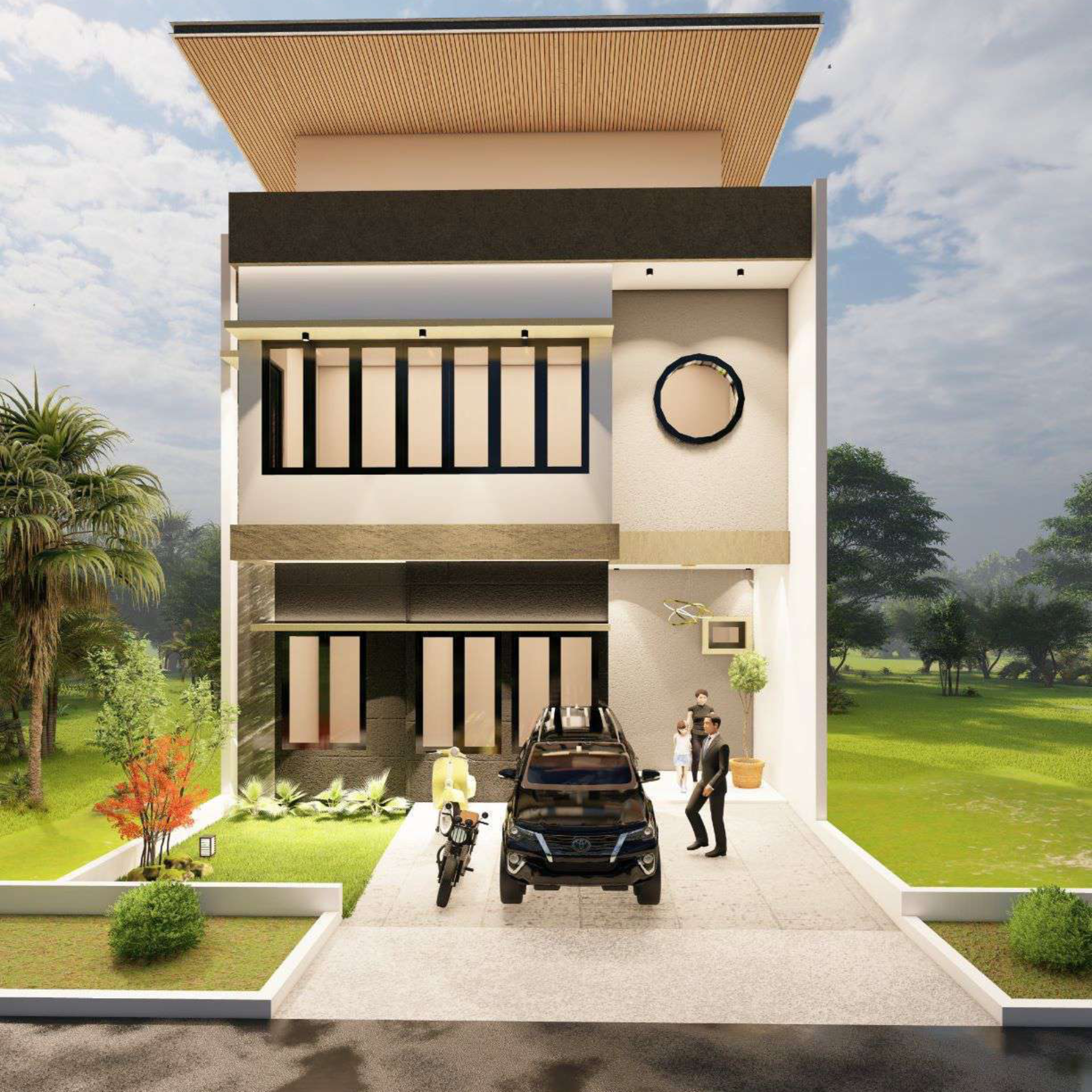 2 story modern private house